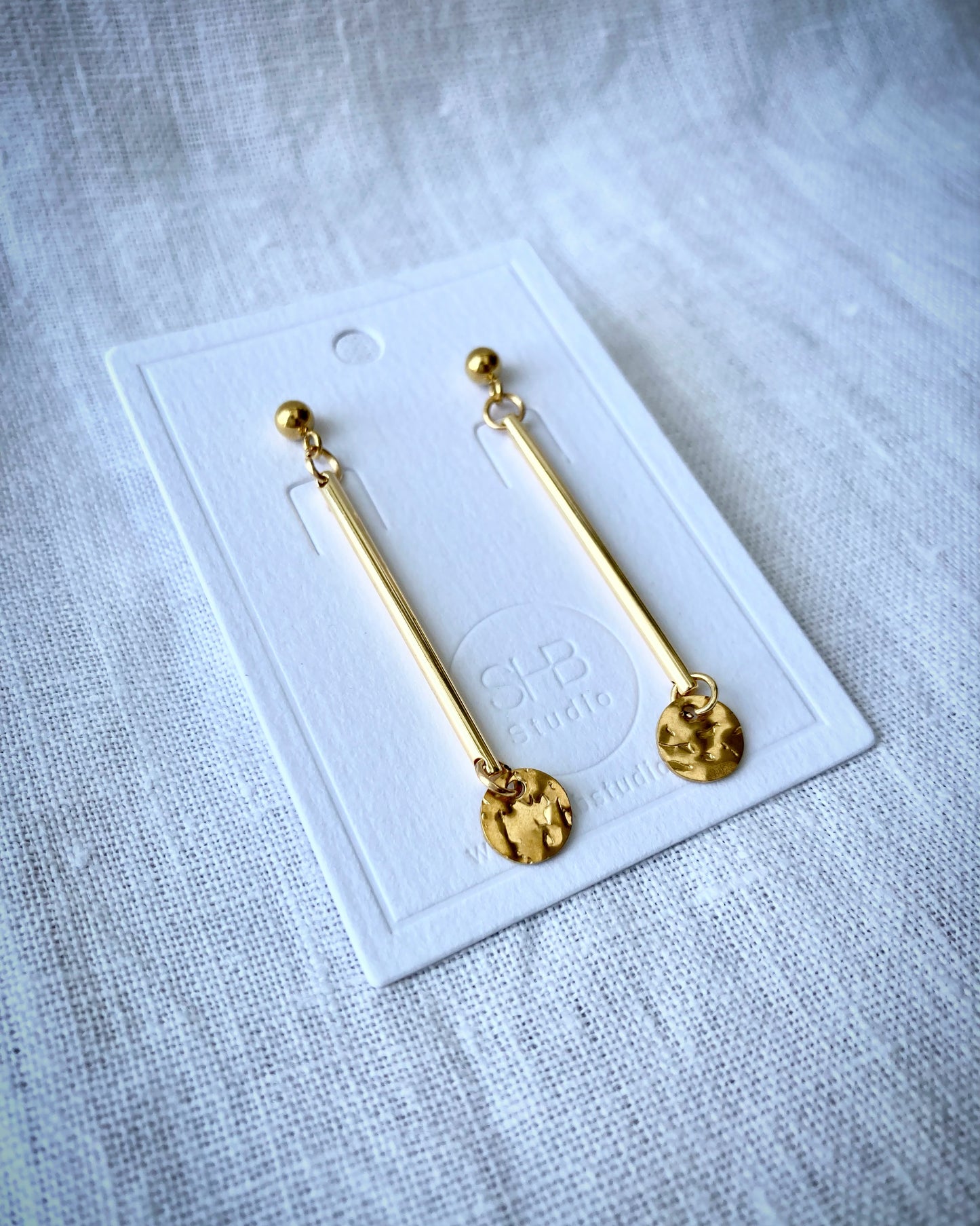 Minimal Long Stick Gold Earrings