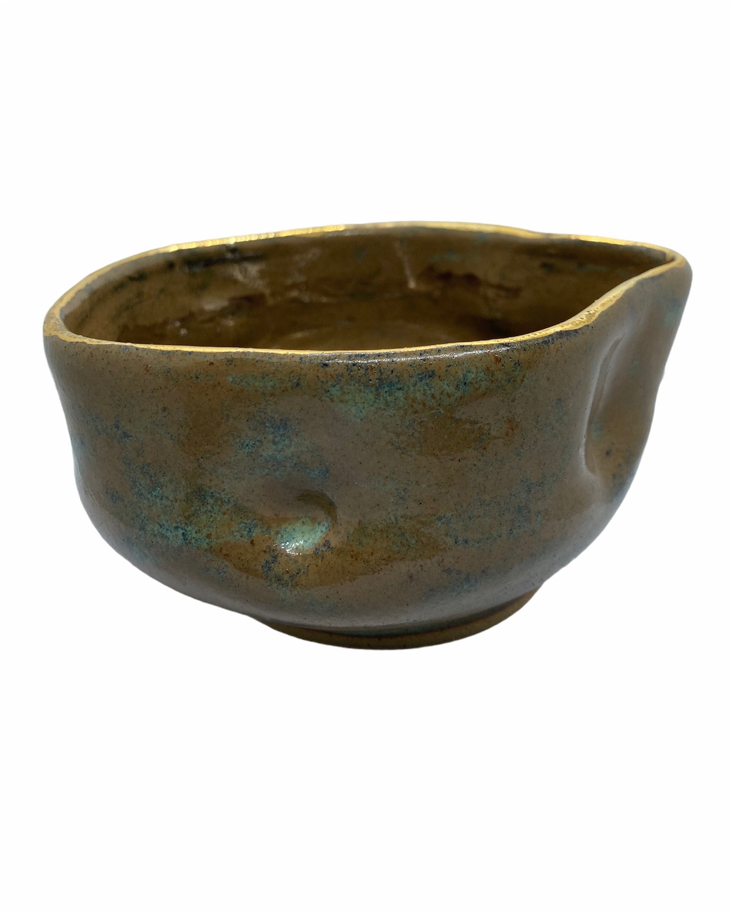 Rustic Deformed bowl and gold lustre