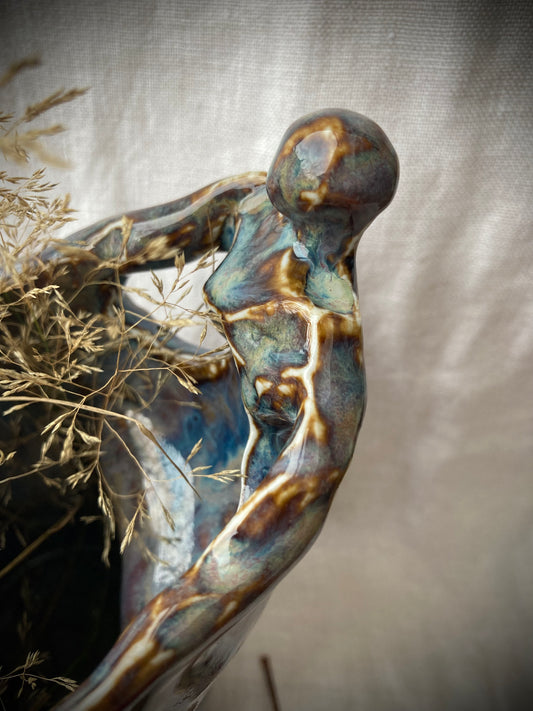 Unique handcrafted ceramic statue