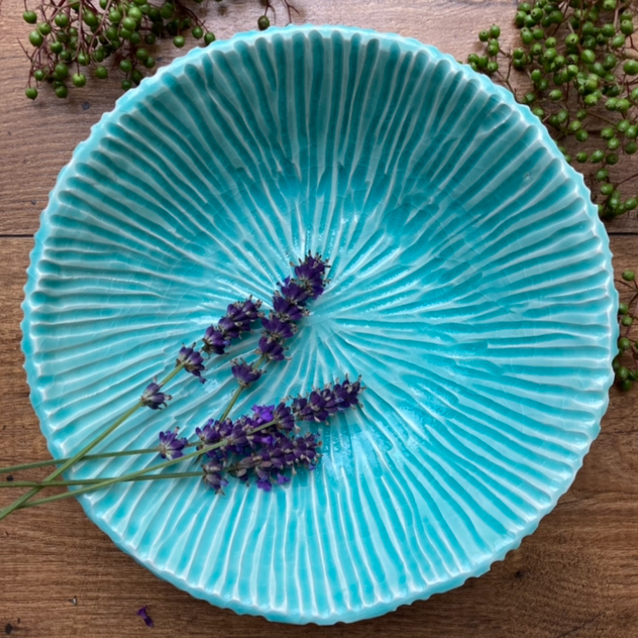 Handmade Ceramic Bowl-Blue glazed