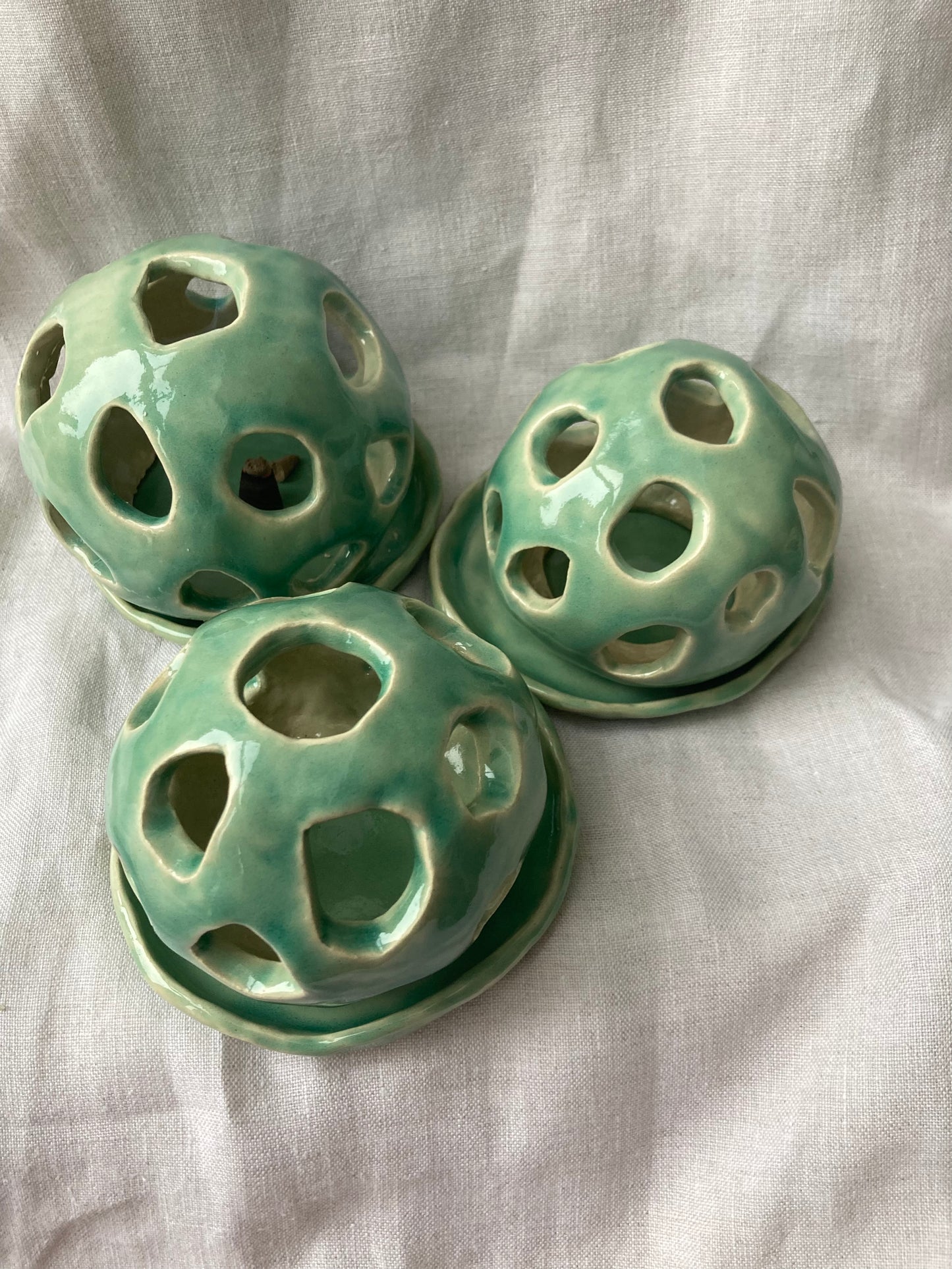 Circle Tea Light Holder Handmade Ceramic