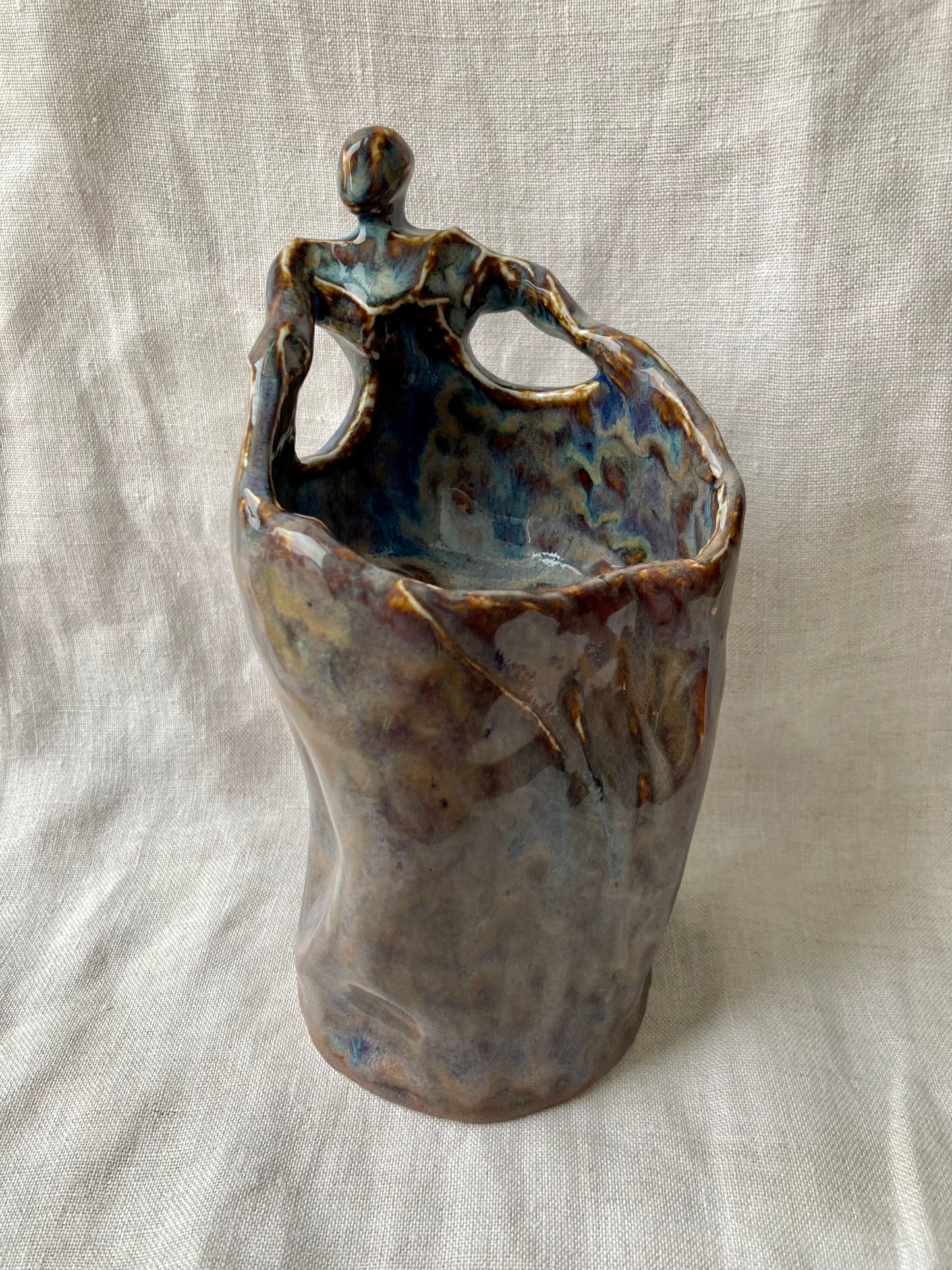 Porcelain Body Form Vase Blue Rutile