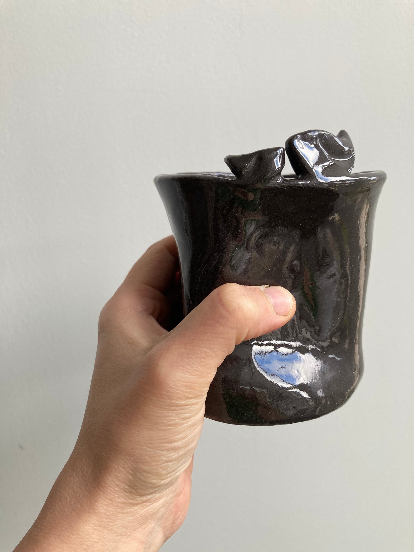 Black Bird Vase or Pot